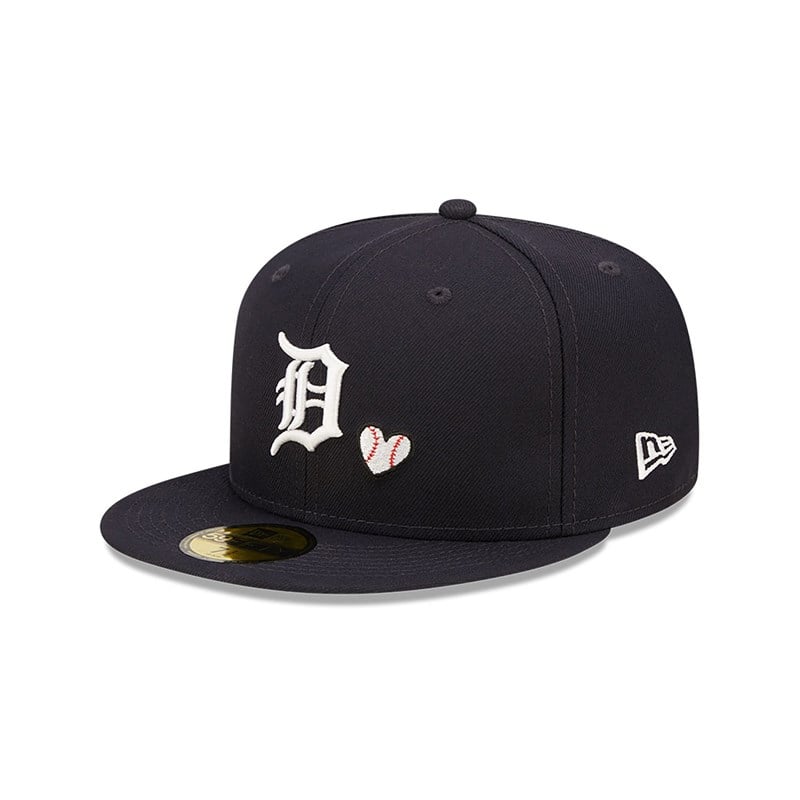 Blue New Era Detroit Tigers MLB Team Heart Fitted Cap 59fifty | FGSX74596