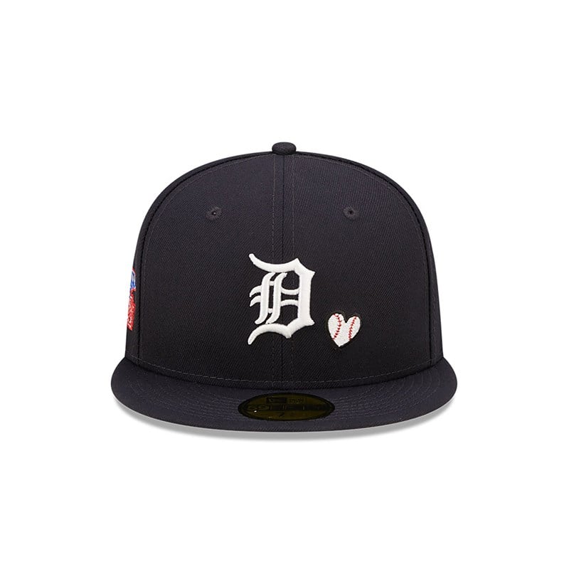 Blue New Era Detroit Tigers MLB Team Heart Fitted Cap 59fifty | FGSX74596