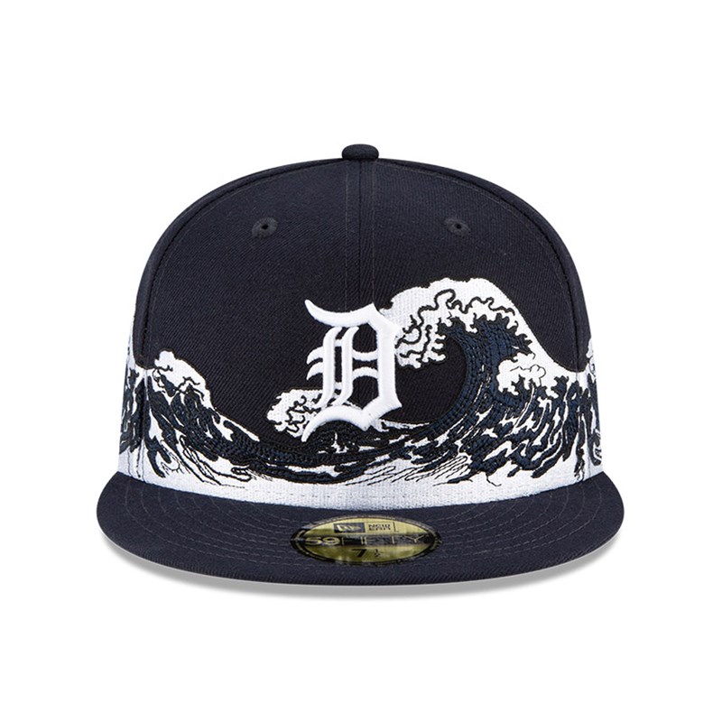 Blue New Era Detroit Tigers MLB Wave Fitted Cap 59fifty | RUHX94238