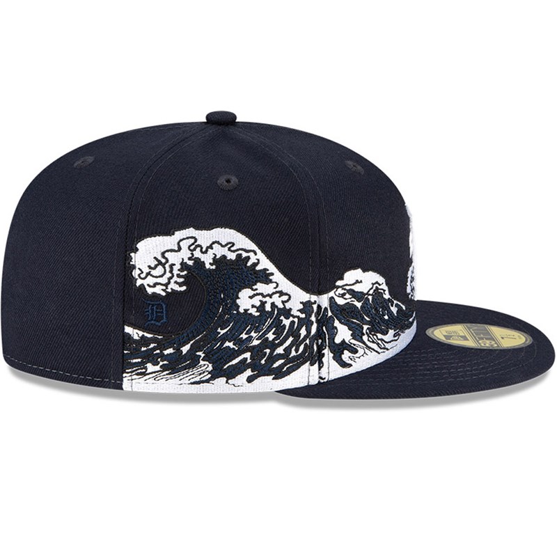 Blue New Era Detroit Tigers MLB Wave Fitted Cap 59fifty | RUHX94238