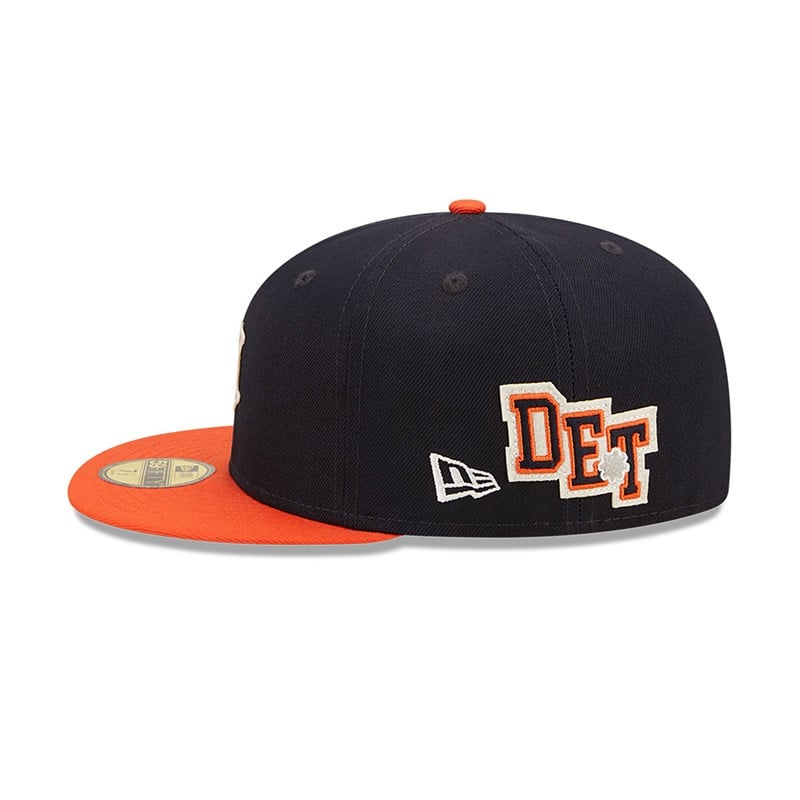 Blue New Era Detroit Tigers Ne Letterman Fitted Cap 59fifty | UQWB71863