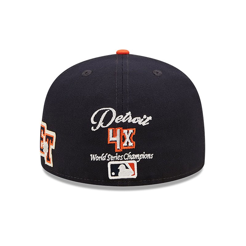 Blue New Era Detroit Tigers Ne Letterman Fitted Cap 59fifty | UQWB71863