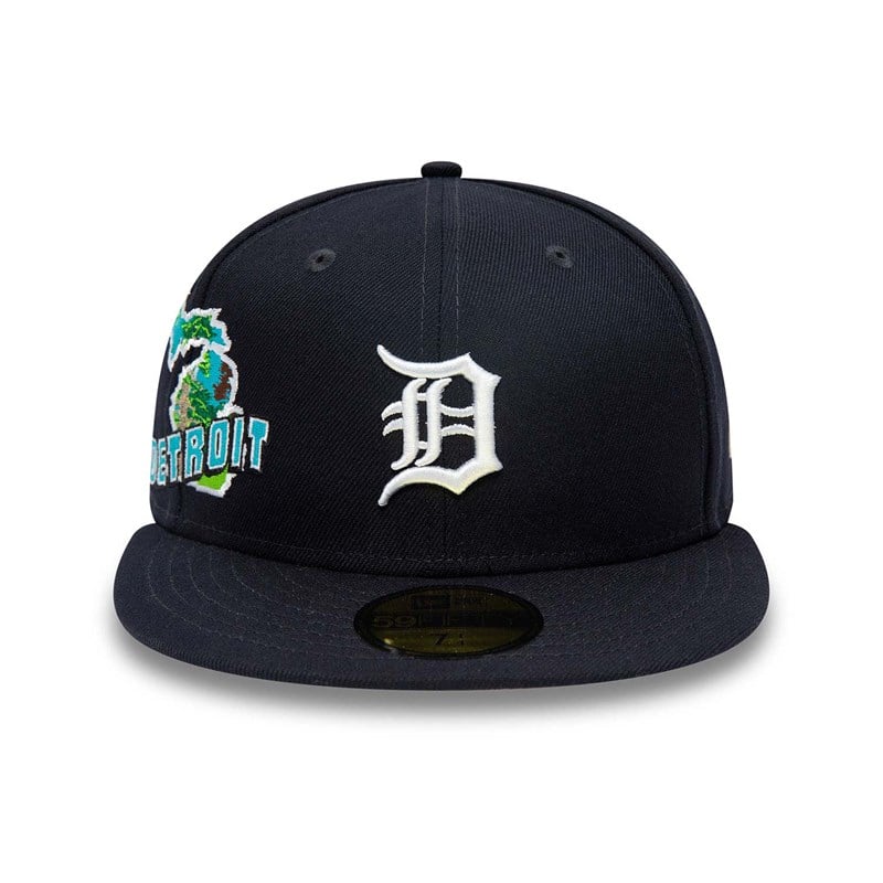 Blue New Era Detroit Tigers Stateview Fitted Cap 59fifty | BCZW49051