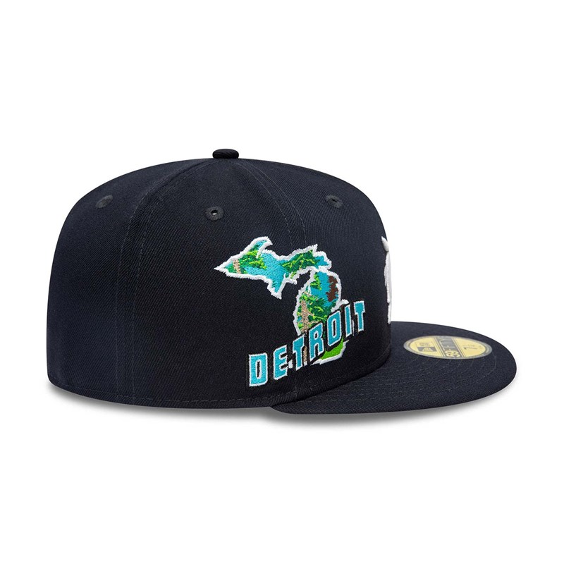 Blue New Era Detroit Tigers Stateview Fitted Cap 59fifty | BCZW49051