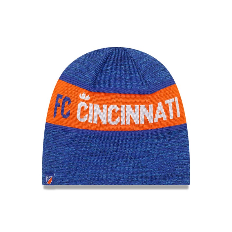 Blue New Era Fc Cincinnati Mls Kick Off Beanie Hat Knit | DIEJ46325