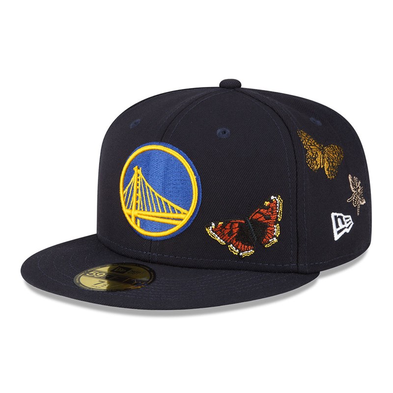 Blue New Era Golden State Warriors Felt X NBA Fitted Cap 59fifty | JCWN40526