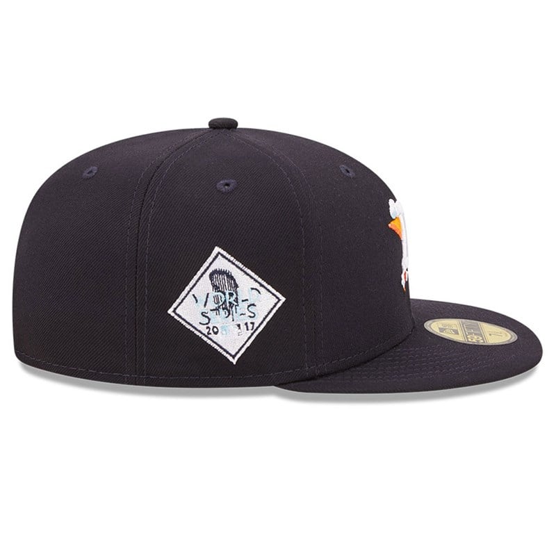 Blue New Era Houston Astros Comic Cloud Fitted Cap 59fifty | TFEN19603