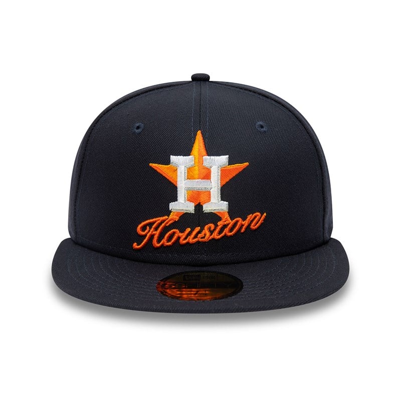 Blue New Era Houston Astros Dual Logo Fitted Cap 59fifty | VHWJ76059