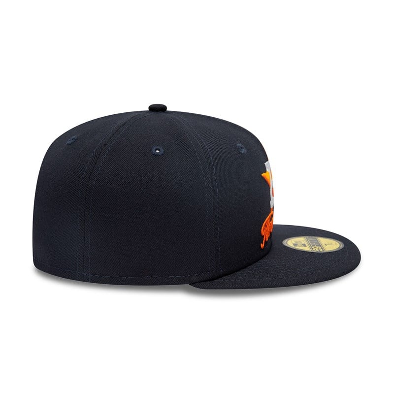 Blue New Era Houston Astros Dual Logo Fitted Cap 59fifty | VHWJ76059