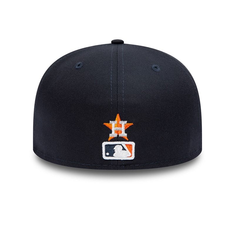 Blue New Era Houston Astros Dual Logo Fitted Cap 59fifty | VHWJ76059