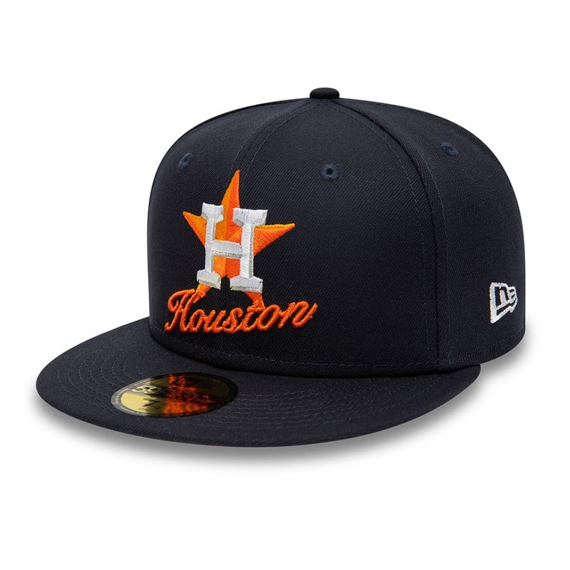 Blue New Era Houston Astros Dual Logo Fitted Cap 59fifty | VHWJ76059