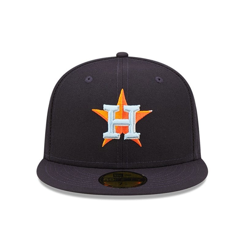 Blue New Era Houston Astros MLB Cloud Fitted Cap 59fifty | VUDJ80154