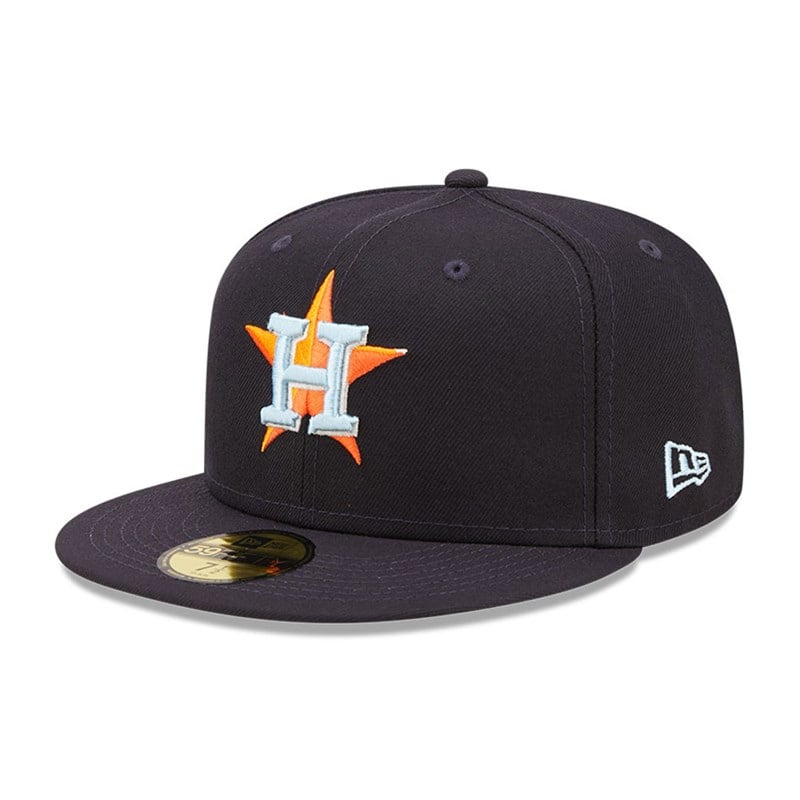 Blue New Era Houston Astros MLB Cloud Fitted Cap 59fifty | VUDJ80154