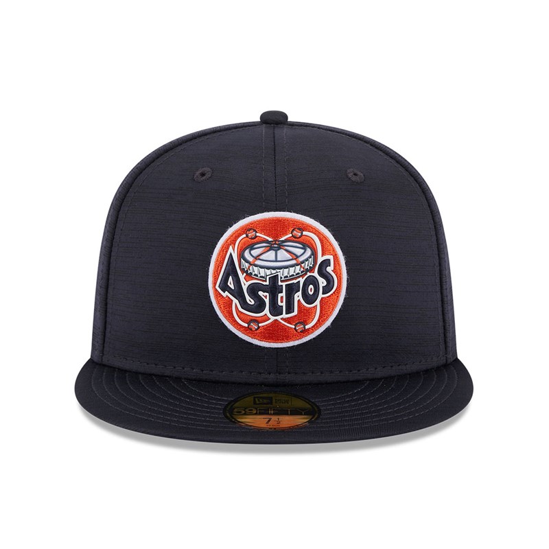 Blue New Era Houston Astros MLB Clubhouse Fitted Cap 59fifty | ULWD58230