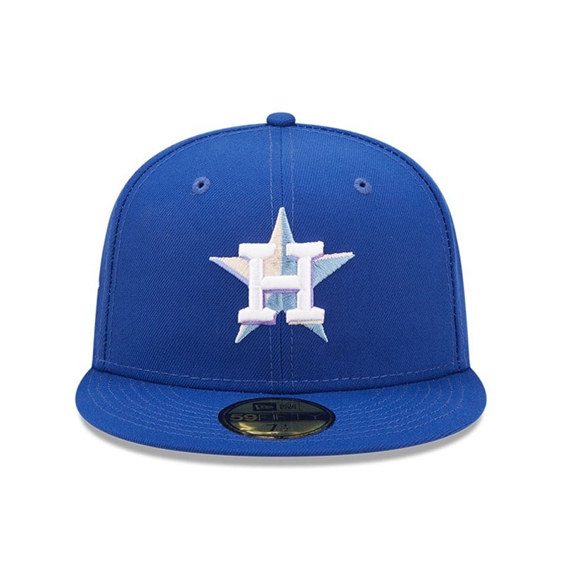 Blue New Era Houston Astros MLB Nightbreak Team Fitted Cap 59fifty | OKAU54807