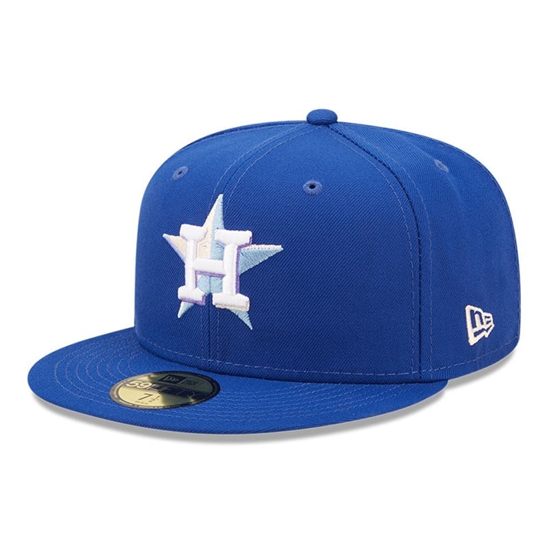 Blue New Era Houston Astros MLB Nightbreak Team Fitted Cap 59fifty | OKAU54807