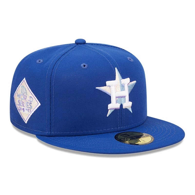 Blue New Era Houston Astros MLB Nightbreak Team Fitted Cap 59fifty | OKAU54807