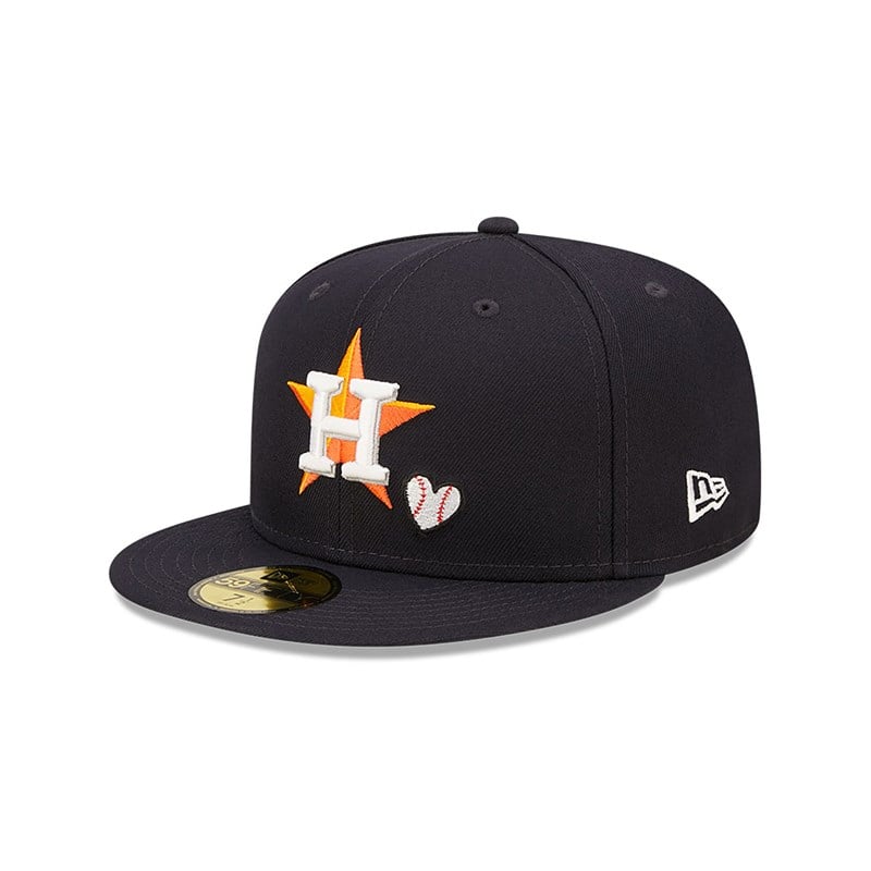 Blue New Era Houston Astros MLB Team Heart Fitted Cap 59fifty | ZLFB21675