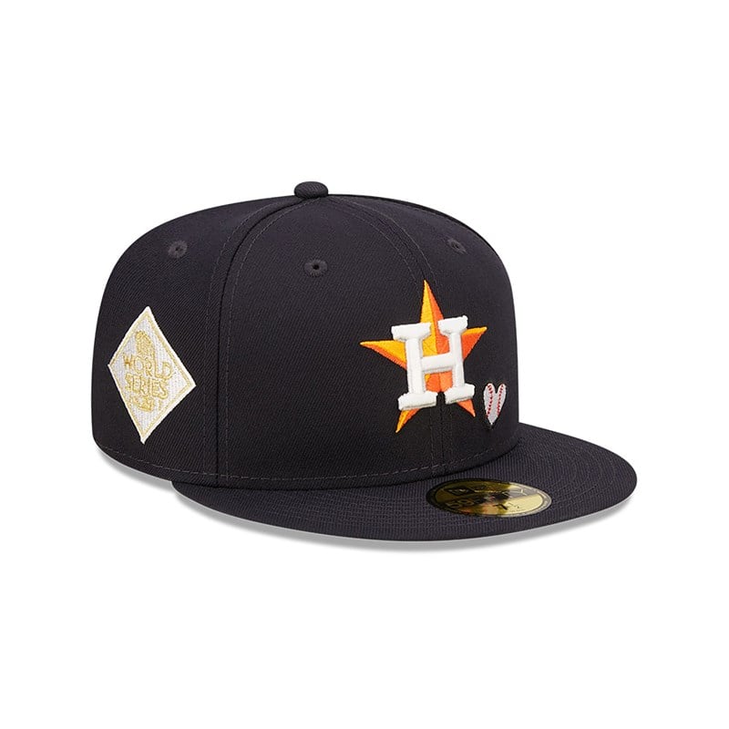 Blue New Era Houston Astros MLB Team Heart Fitted Cap 59fifty | ZLFB21675