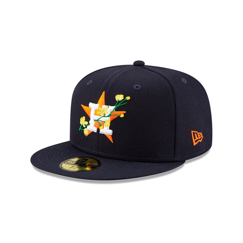 Blue New Era Houston Astros Side Patch Bloom Fitted Cap 59fifty | BPUF89627