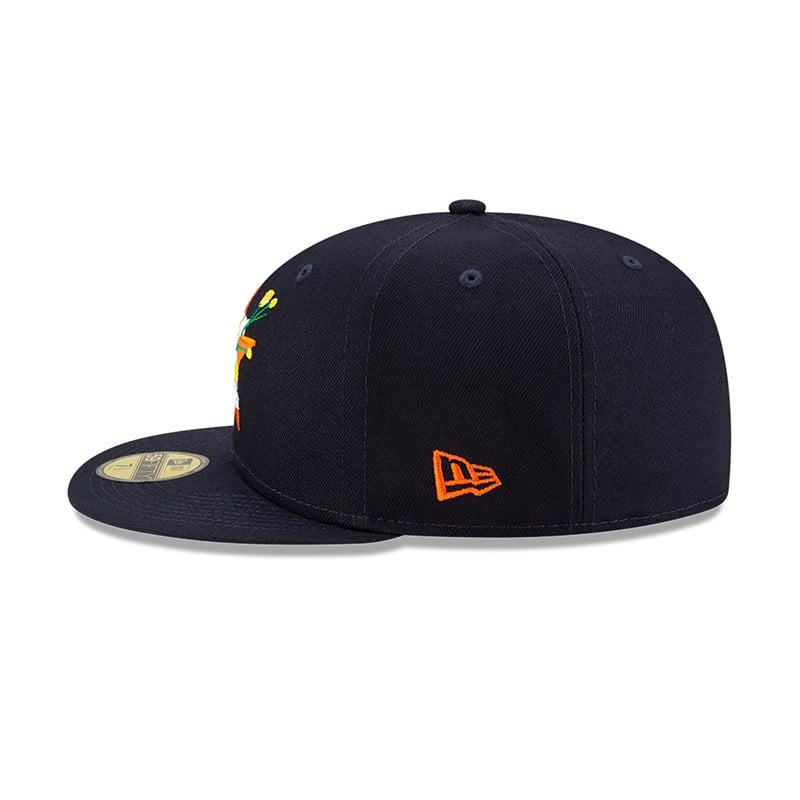 Blue New Era Houston Astros Side Patch Bloom Fitted Cap 59fifty | BPUF89627