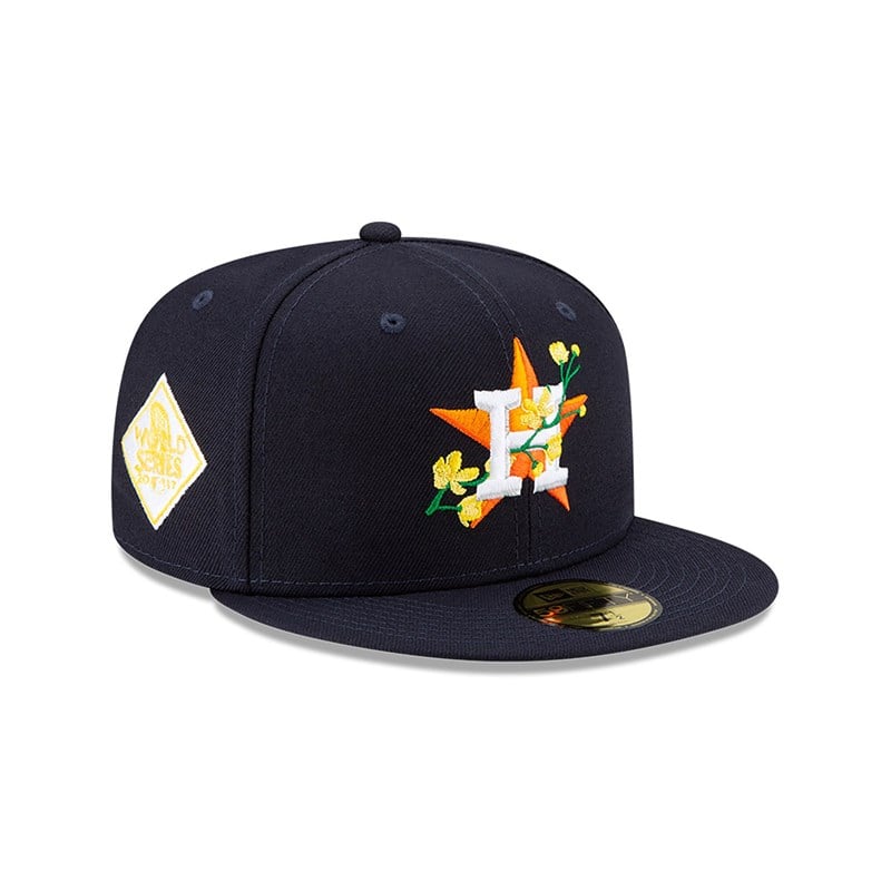 Blue New Era Houston Astros Side Patch Bloom Fitted Cap 59fifty | BPUF89627