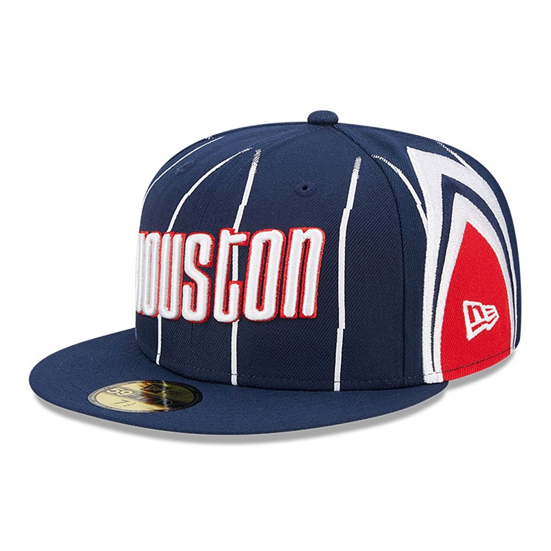 Blue New Era Houston Rockets Authentics City Edition Fitted Cap 59fifty | PMOC09843