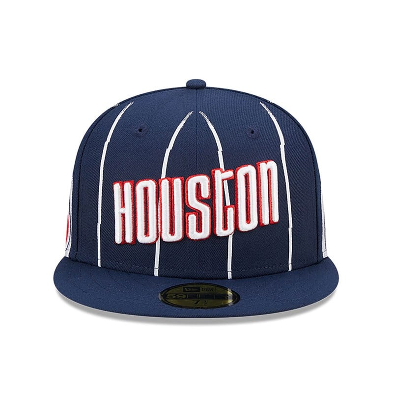 Blue New Era Houston Rockets Authentics City Edition Fitted Cap 59fifty | PMOC09843