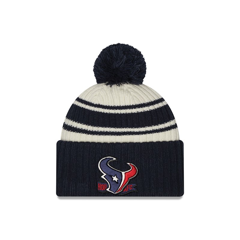 Blue New Era Houston Texans NFL Sideline Beanie Hat Knit | QAKC83102