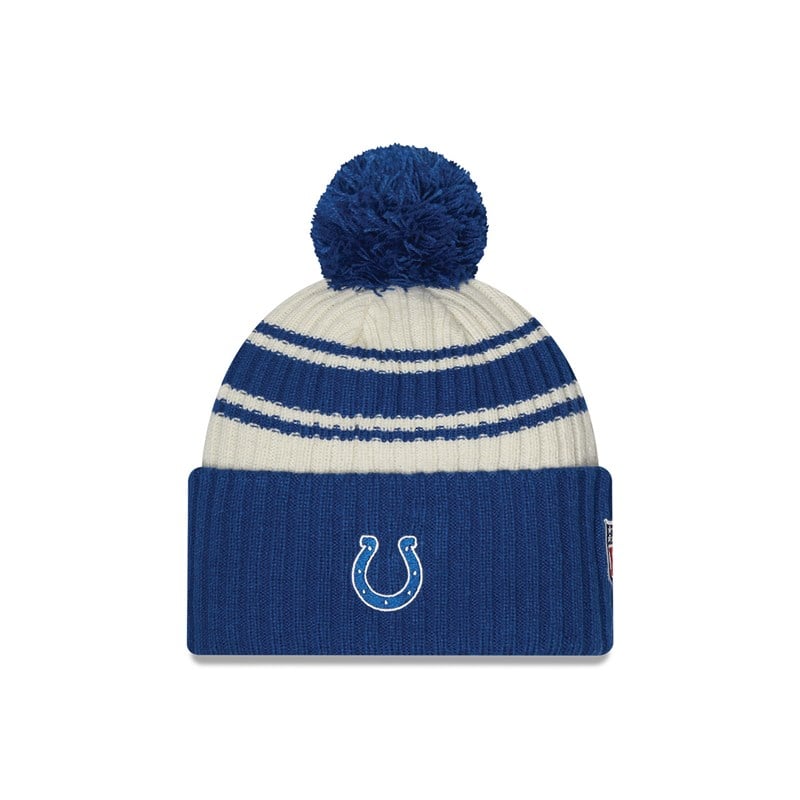 Blue New Era Indianapolis Colts NFL Sideline Beanie Hat Knit | MXNC76532