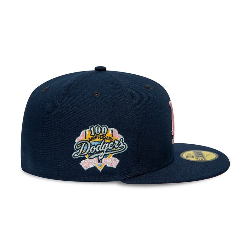 Blue New Era La Dodgers 100th Anniversary Fitted Cap 59fifty | HWTR53679