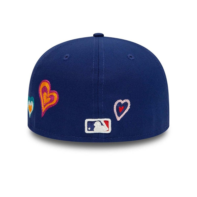 Blue New Era La Dodgers Chain Stitch Heart Fitted Cap 59fifty | AOSD36748