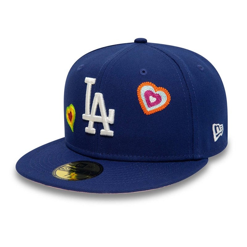 Blue New Era La Dodgers Chain Stitch Heart Fitted Cap 59fifty | AOSD36748