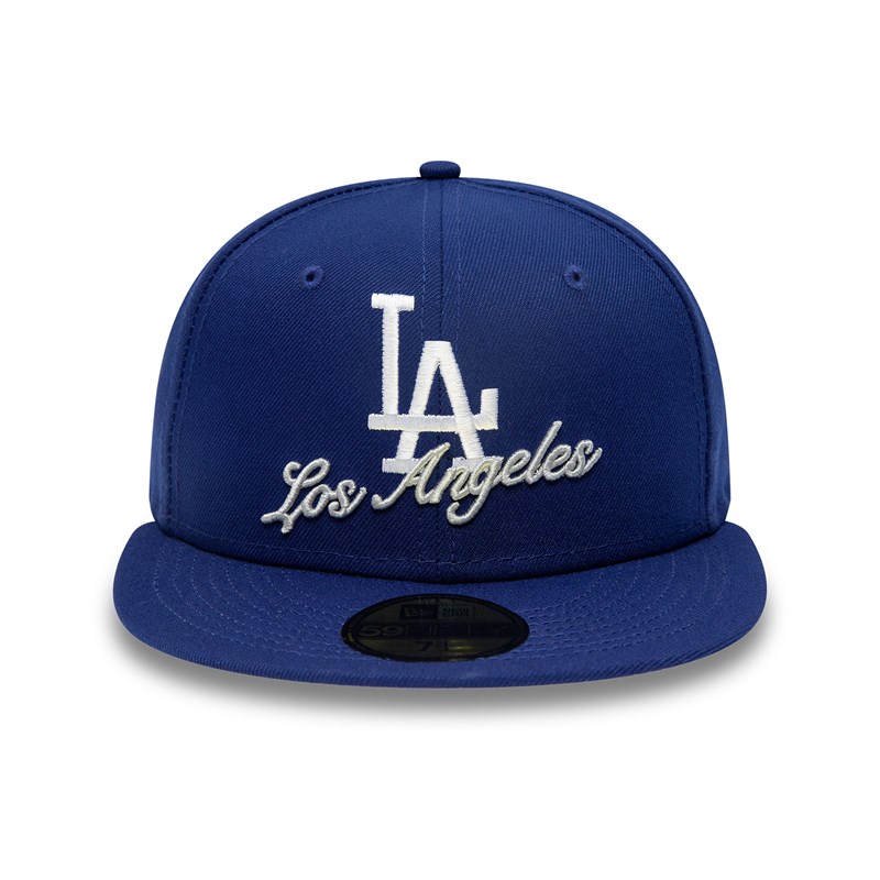 Blue New Era La Dodgers Dual Logo Fitted Cap 59fifty | LMIQ39261