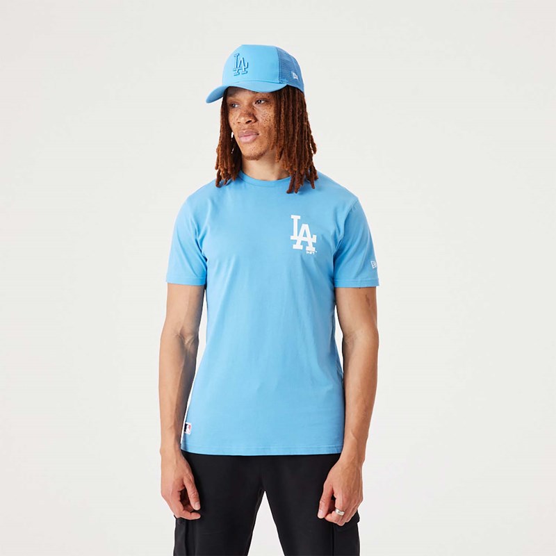 Blue New Era La Dodgers MLB League Essential Pastel T-Shirt | YVZG48651