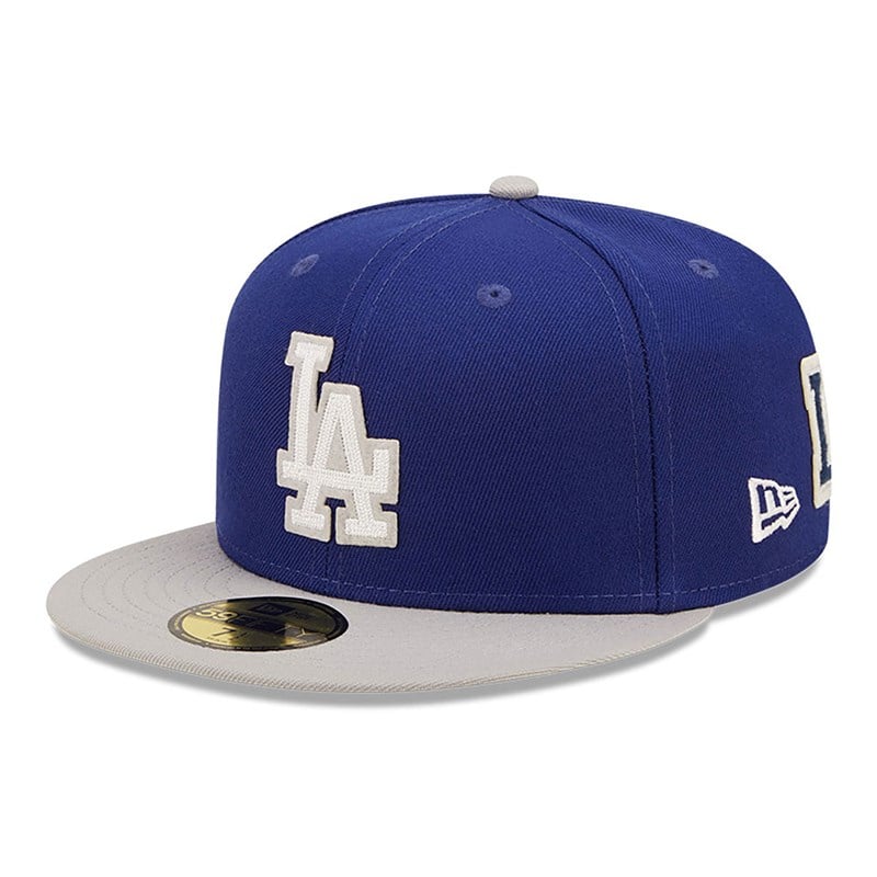 Blue New Era La Dodgers Ne Letterman Fitted Cap 59fifty | IXUH76934