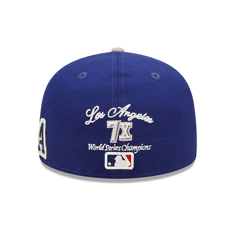 Blue New Era La Dodgers Ne Letterman Fitted Cap 59fifty | IXUH76934