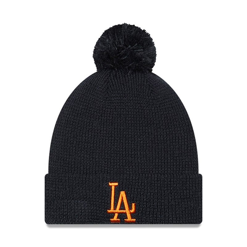 Blue New Era La Dodgers Pop Bobble Beanie Hat Knit | ITBR85760