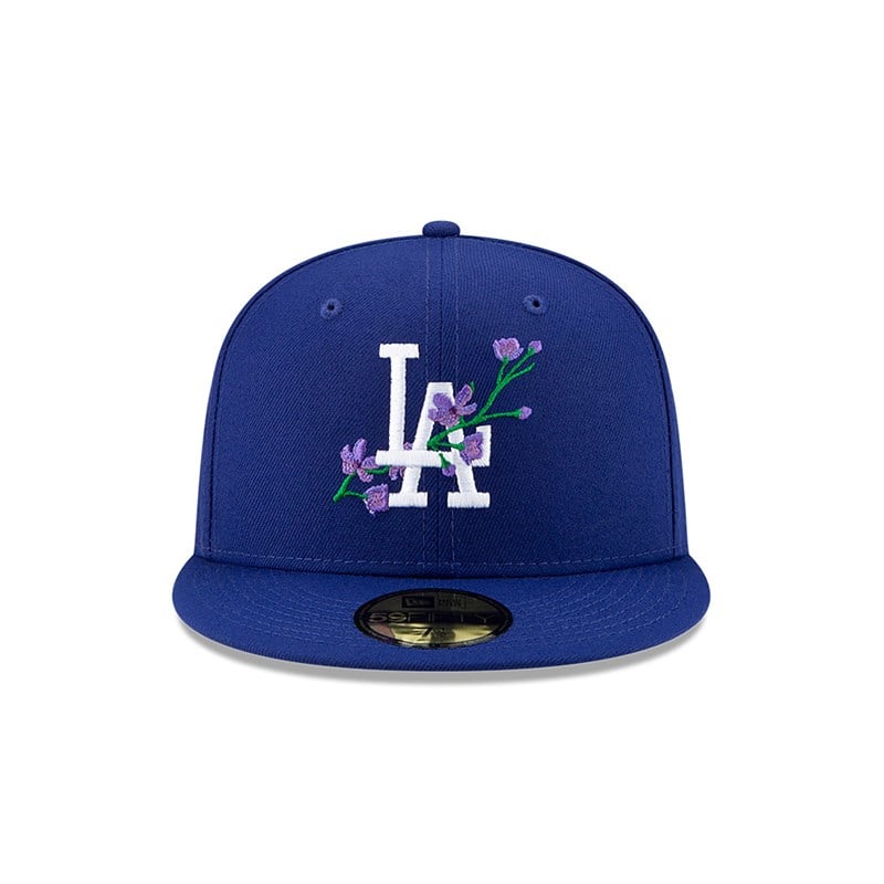 Blue New Era La Dodgers Side Patch Bloom Fitted Cap 59fifty | TRGC65078