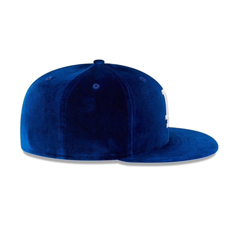 Blue New Era La Dodgers Velvet Fitted Cap 59fifty | LWEF29185