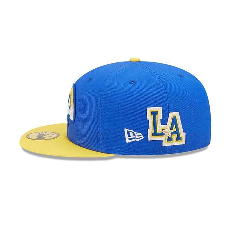 Blue New Era La Rams Ne Letterman Fitted Cap 59fifty | VPCO70283