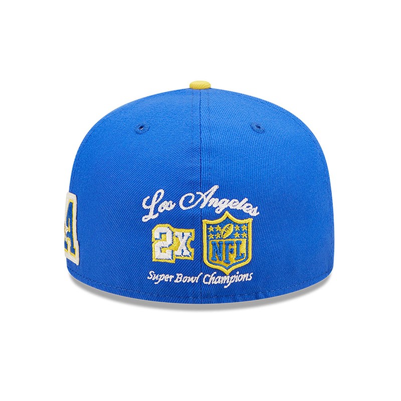 Blue New Era La Rams Ne Letterman Fitted Cap 59fifty | VPCO70283