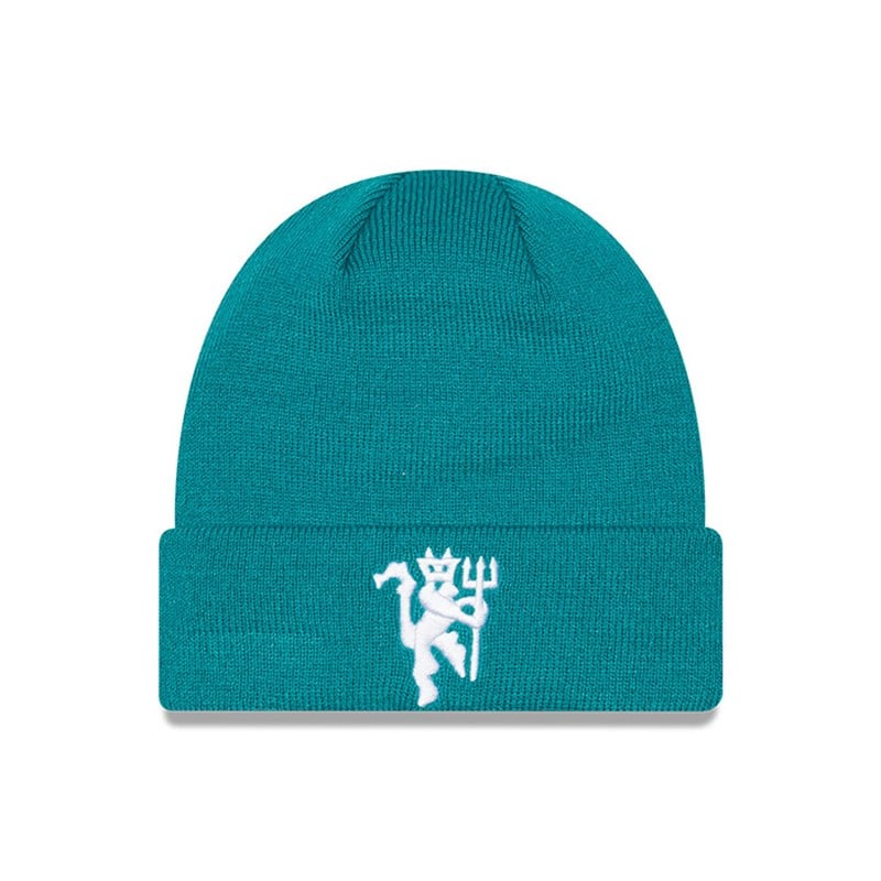 Blue New Era Manchester United Seasonal Beanie Hat Knit | XWDC94037