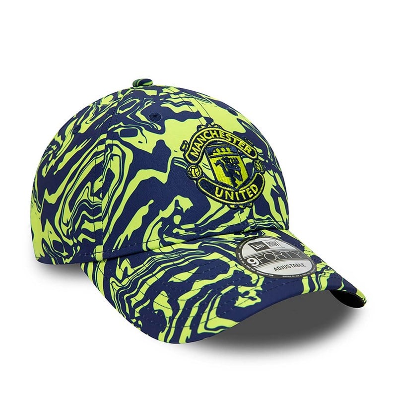 Blue New Era Manchetser United Fc All Over Print Adjustable Cap 9forty | HLON28167