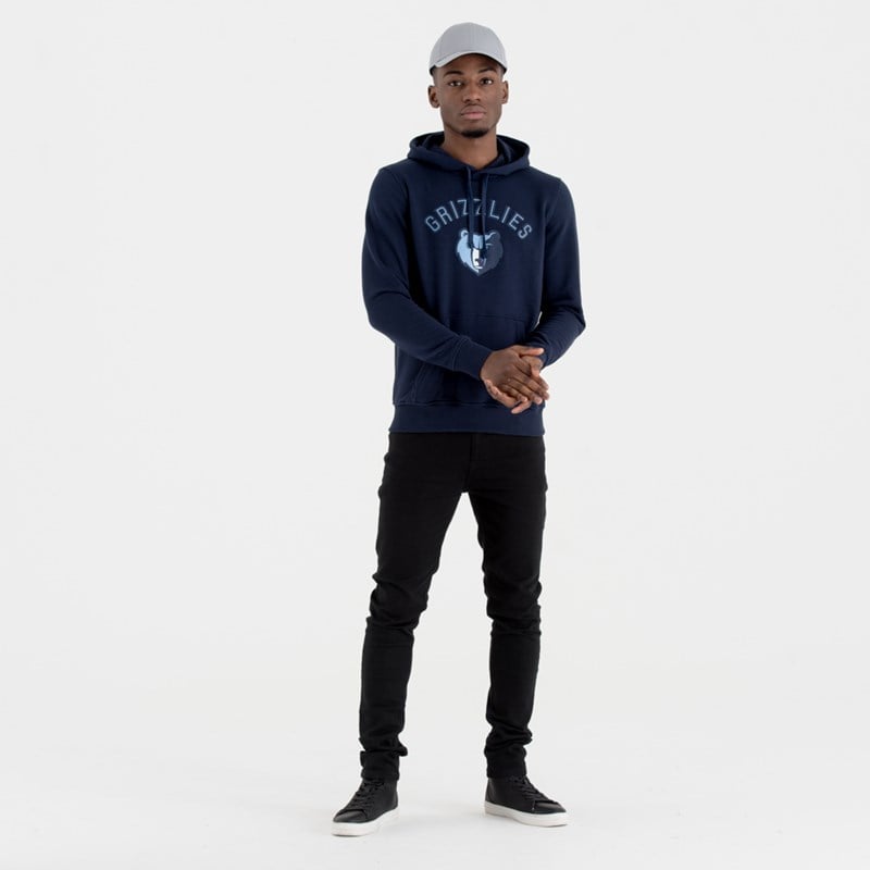 Blue New Era Memphis Grizzlies Team Logo Hoodie | JNIS95402