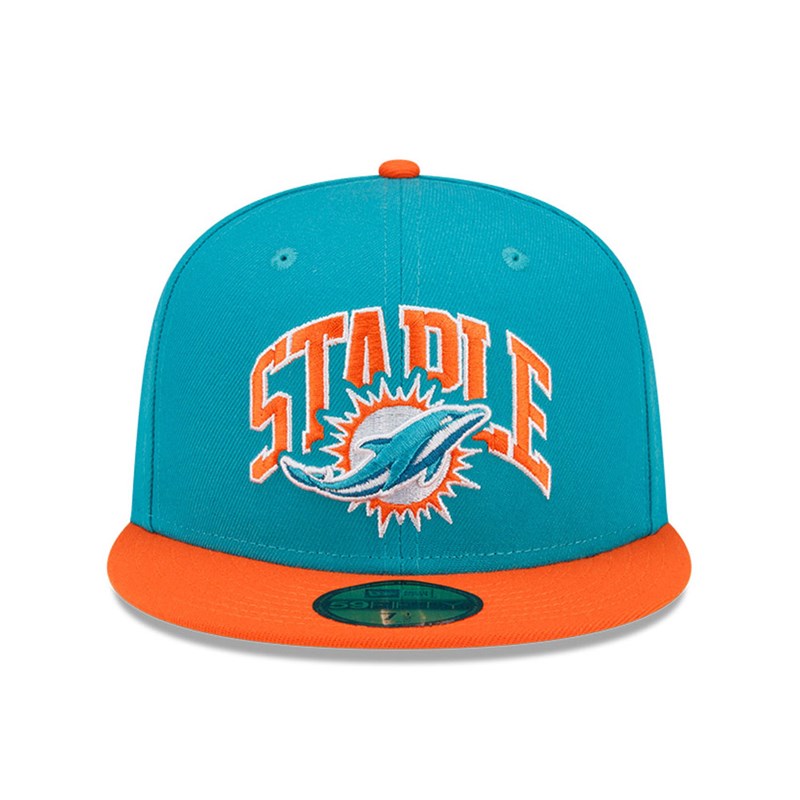 Blue New Era Miami Dolphins X Staple Fitted Cap 59fifty | DJPE01568