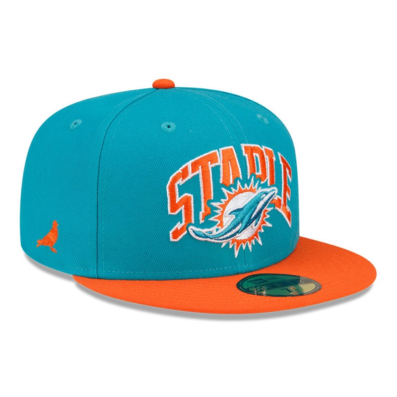 Blue New Era Miami Dolphins X Staple Fitted Cap 59fifty | DJPE01568