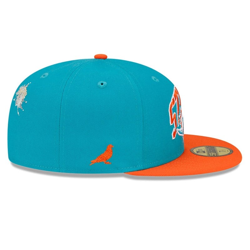 Blue New Era Miami Dolphins X Staple Fitted Cap 59fifty | DJPE01568