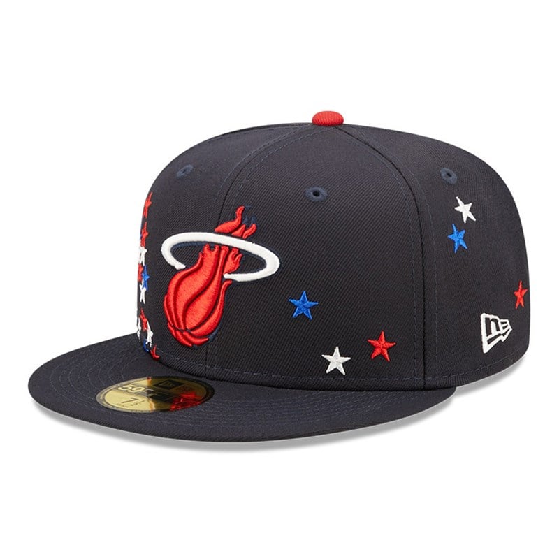 Blue New Era Miami Heat NBA Americana Fitted Cap 59fifty | TSDI46839