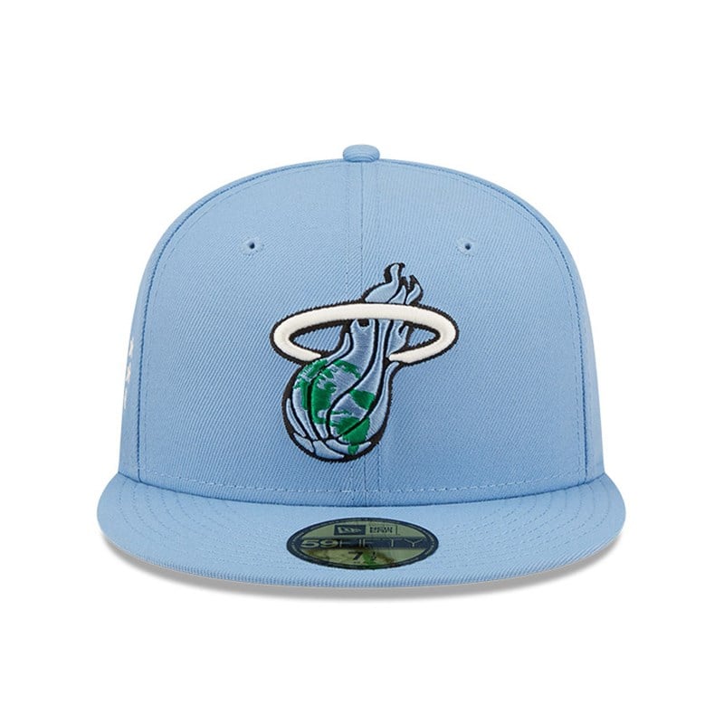 Blue New Era Miami Heat NBA Global Fitted Cap 59fifty | LFVW69523